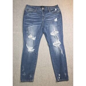 Judy Blue Distressed Jeans Womens Plus Size 20W Medium Wash Skinny Fit  Stretch